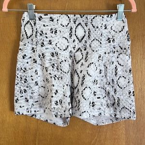 Spandex Shorts - White Snake